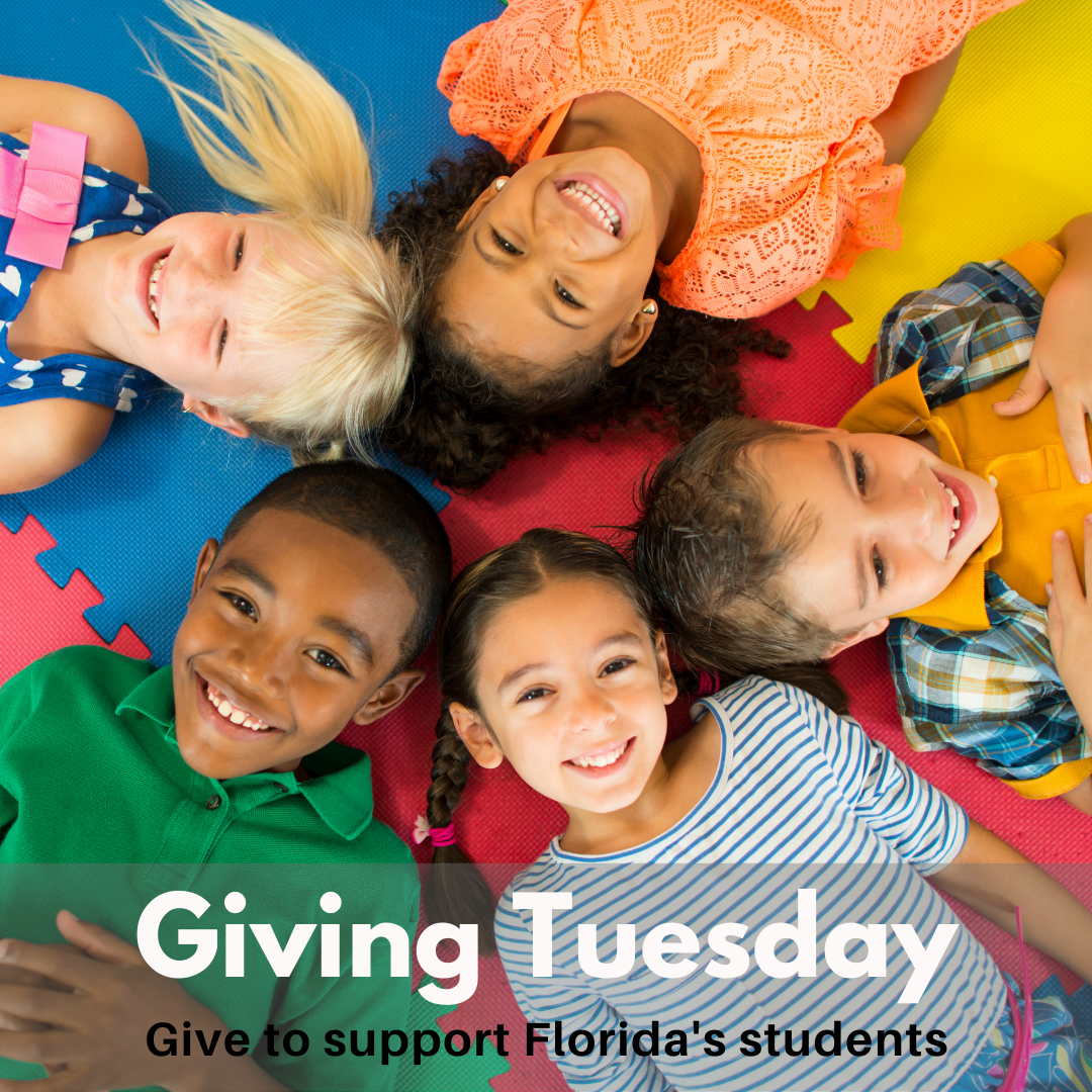 Smiling children Giving Tuesday give to support FL's students