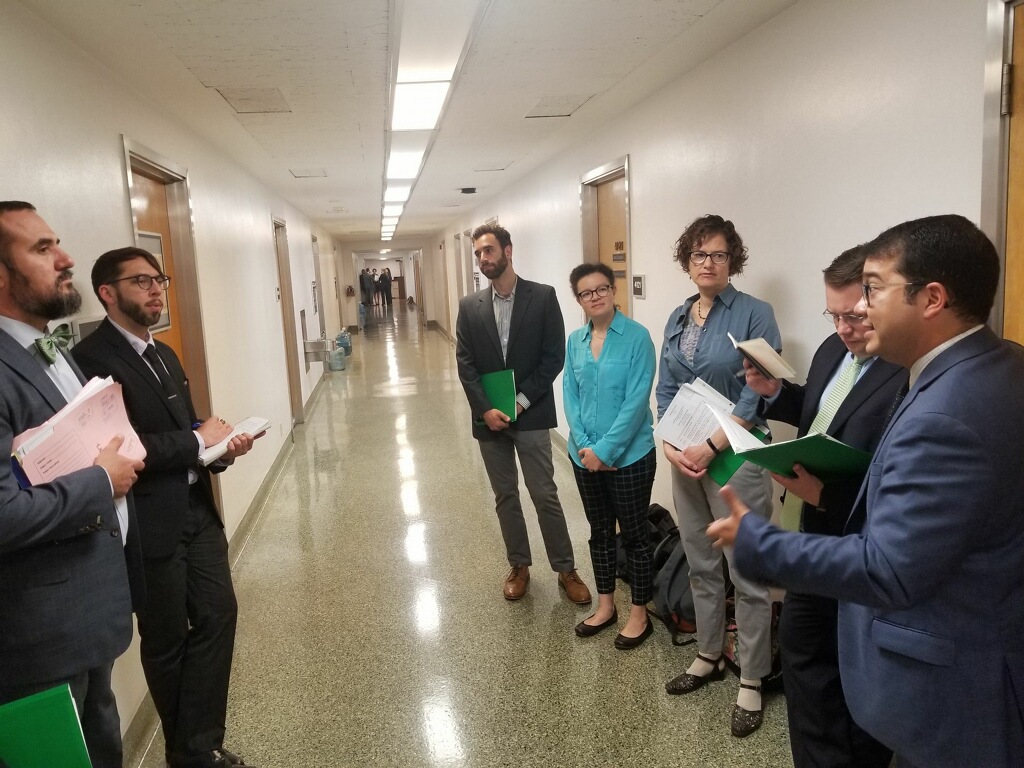 Photo of staff assembling.