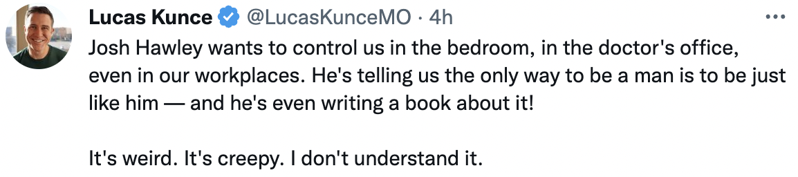 Kunce statement, screenshot