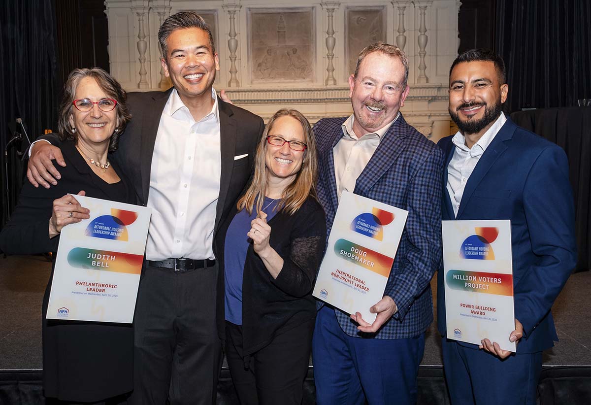 2025 Awardees smiling with Amie Fishman