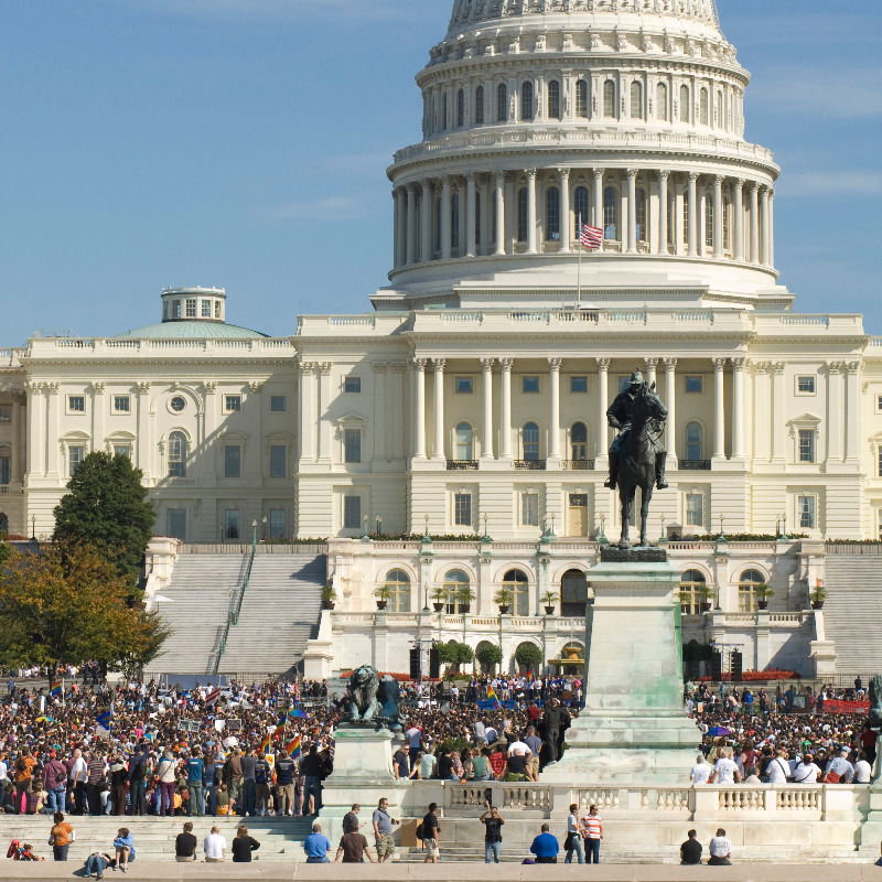 A rally in front of the U.S. Capitol Building