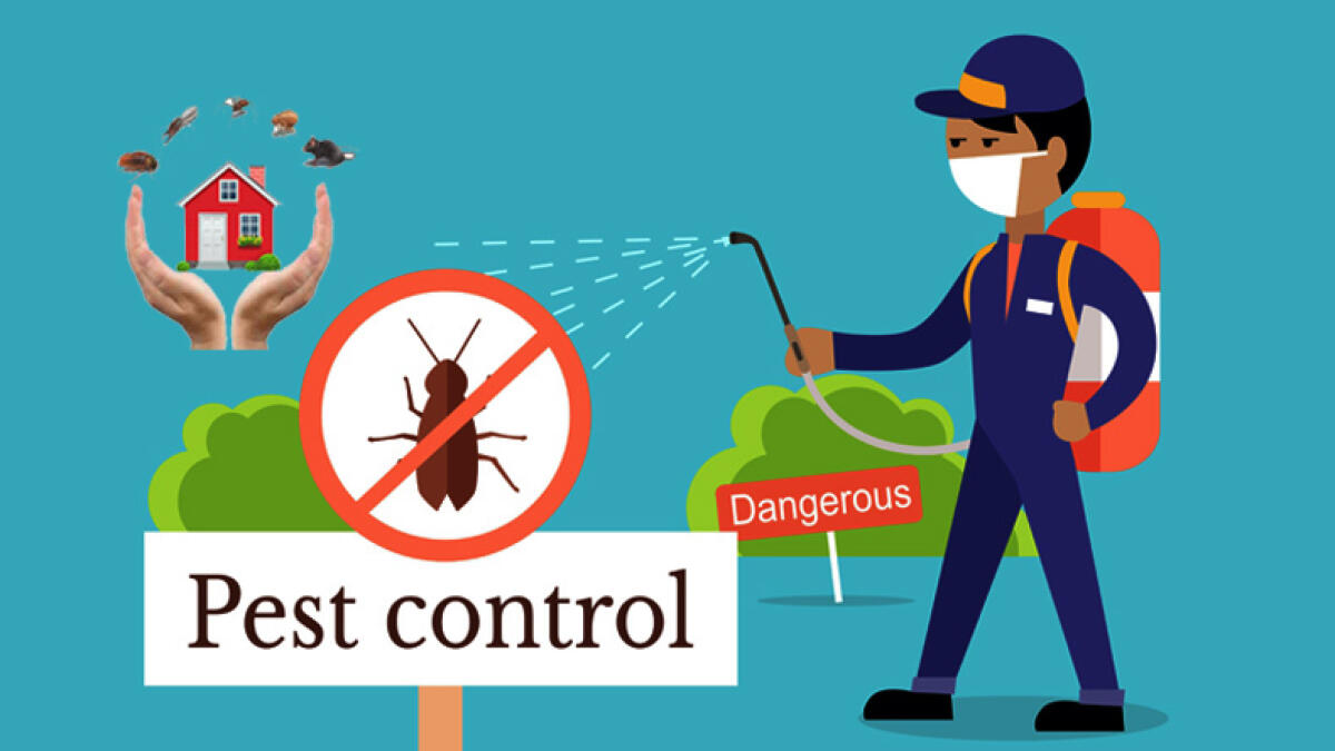 Illustration of person preventing pests