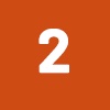 The number 2 on an orange square background.