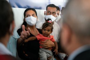 Venezuelan migrants at a reception center in Brazil