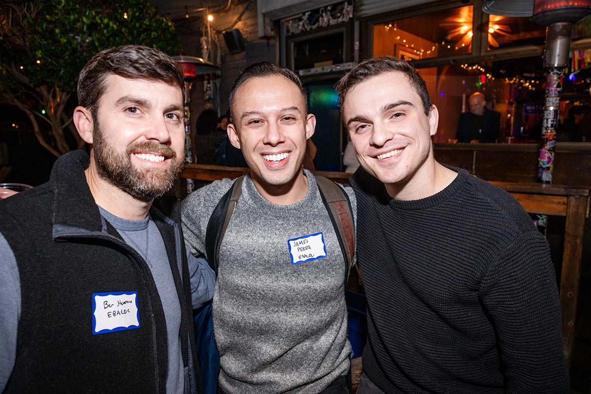 Three attendees at Member Party