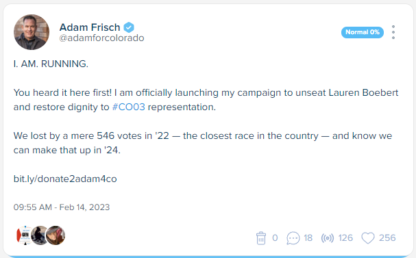 Adam Frisch: “I. AM. RUNNING.”