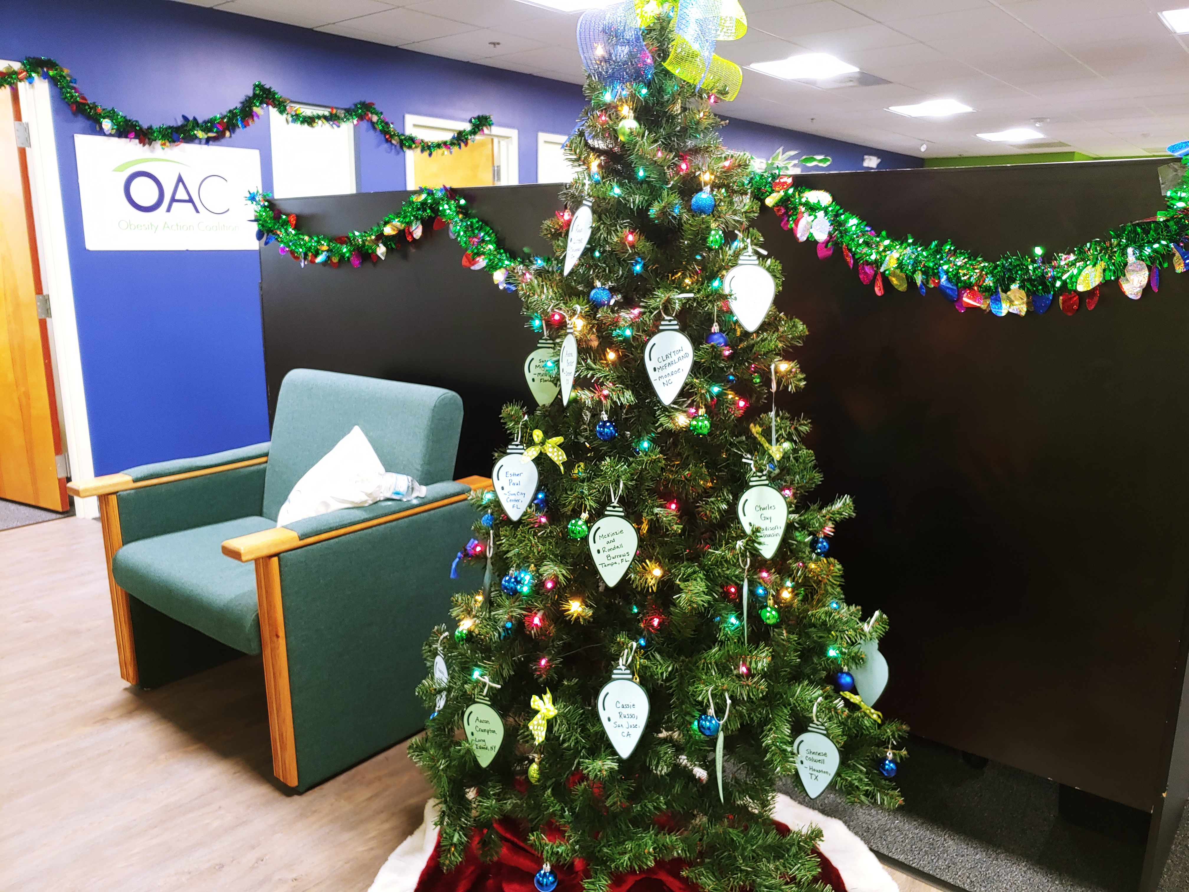 We need more lights on our holiday tree! Make a tax-deductible donation to the OAC and 