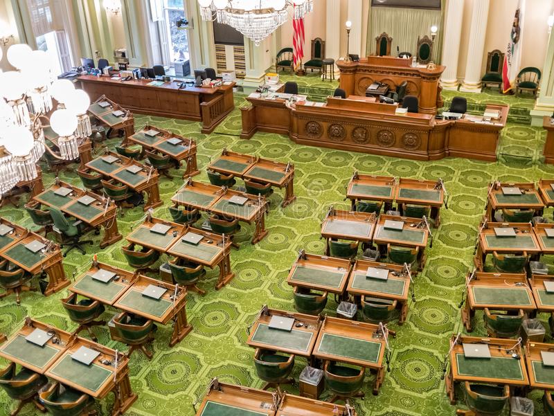 Inside the California legislature from an aerial view