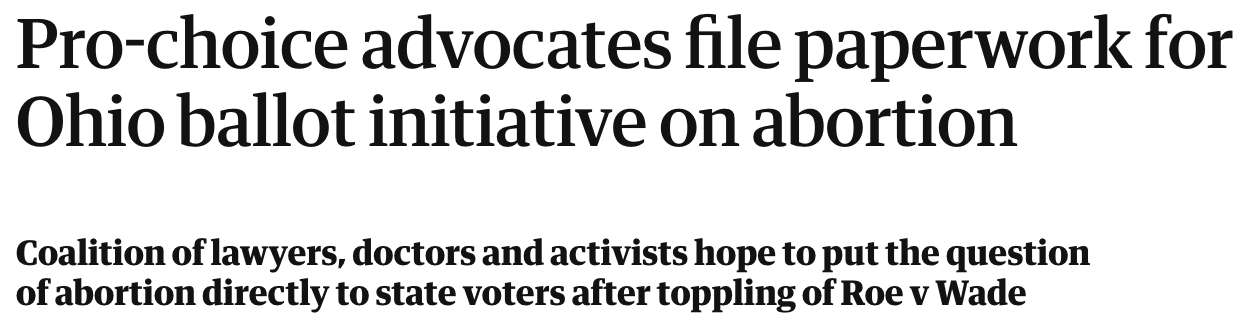 Pro-choice advocates file ballot initiative in Ohio