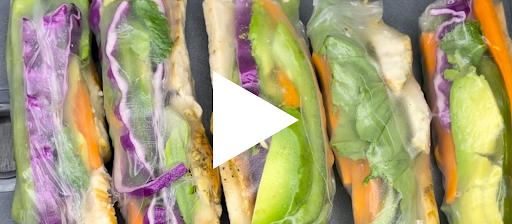 Screenshot of the Veggie Spring Roll recipe video