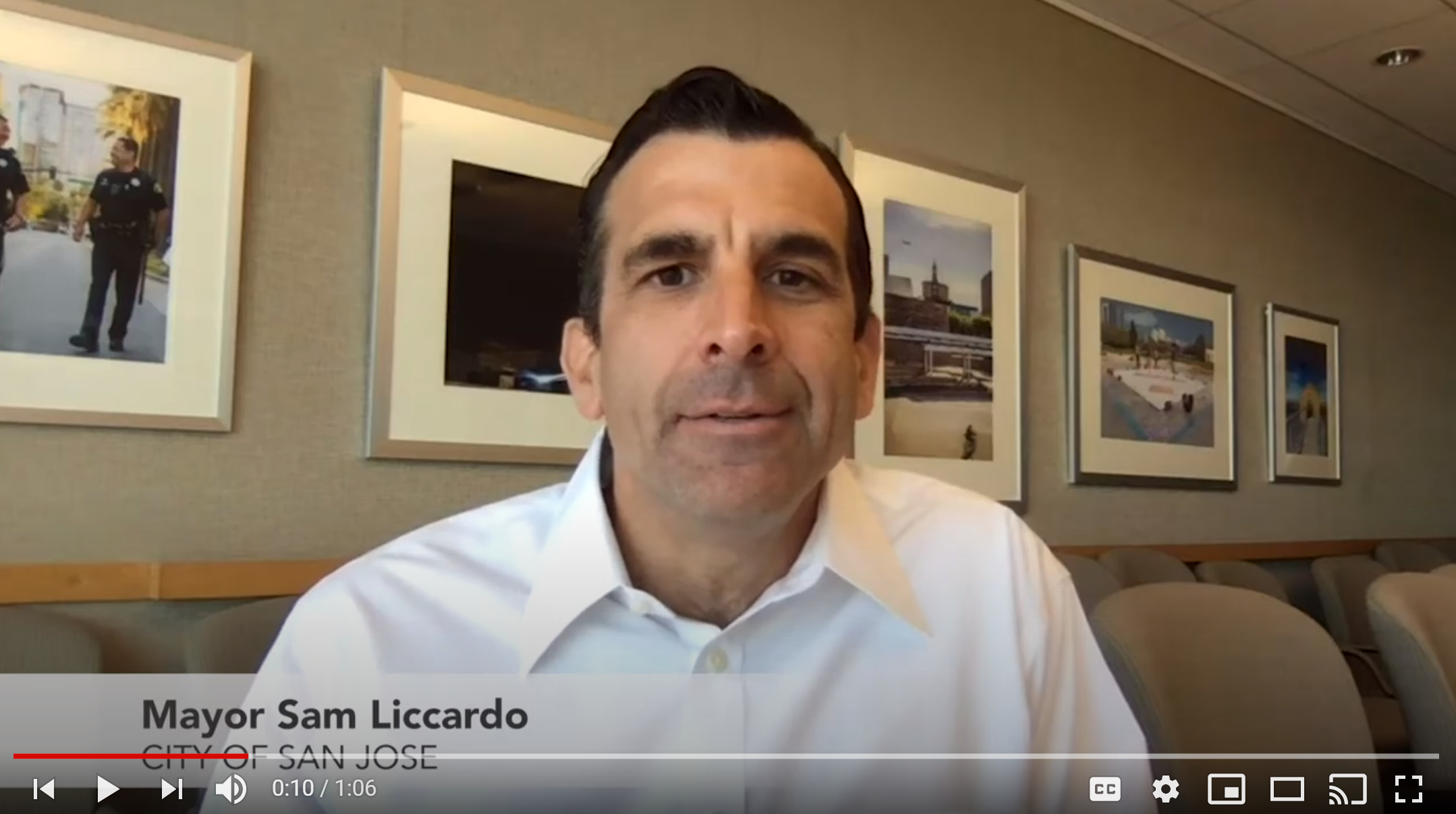Screencapture of Sam Liccardo talking for AHM
