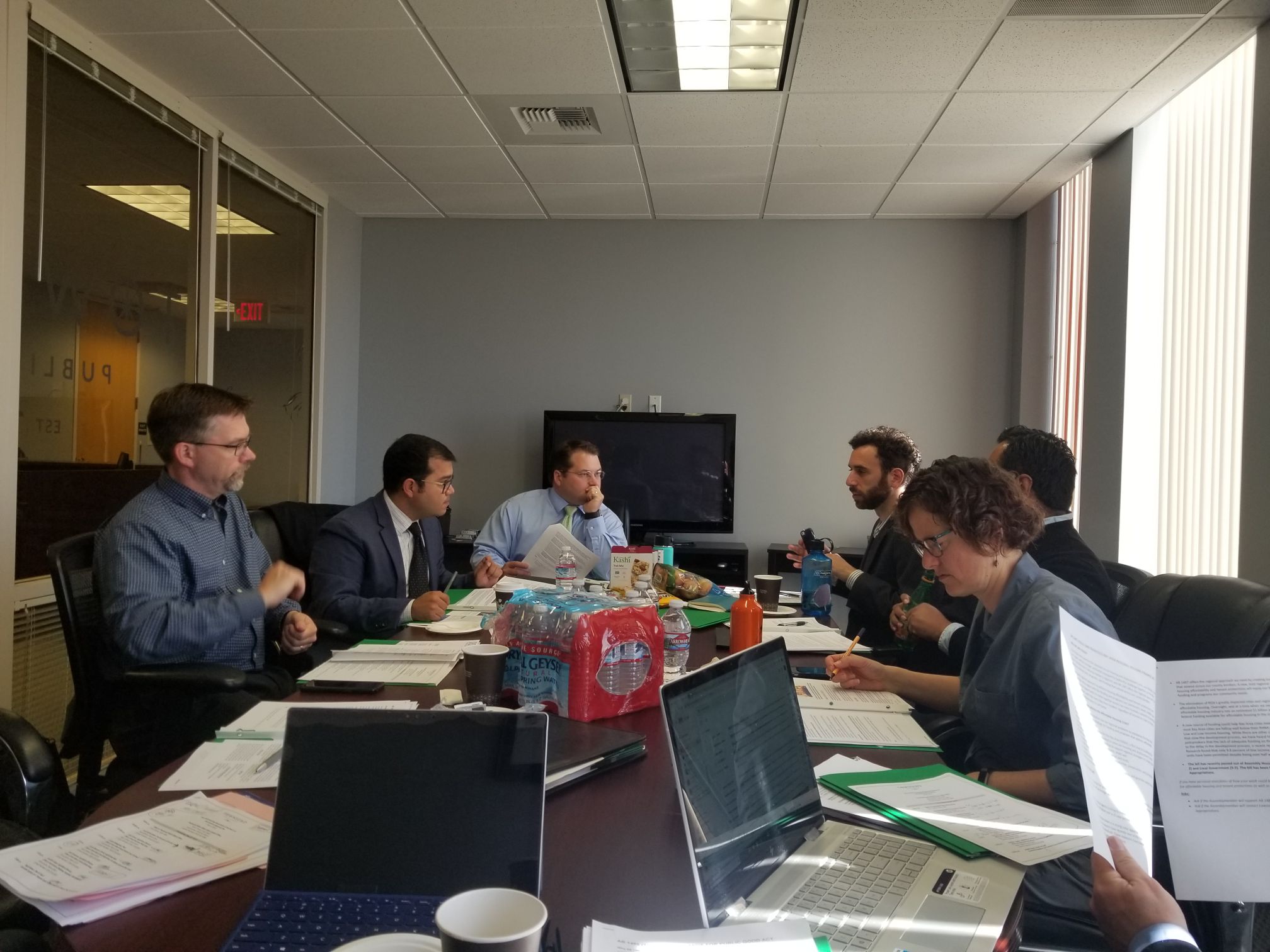 Photo of staff organizing