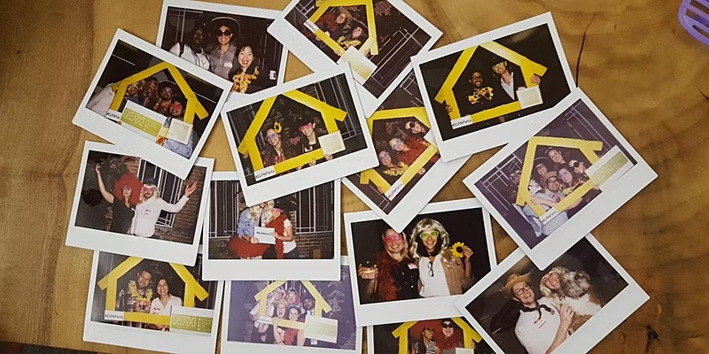 Polaroids on a table