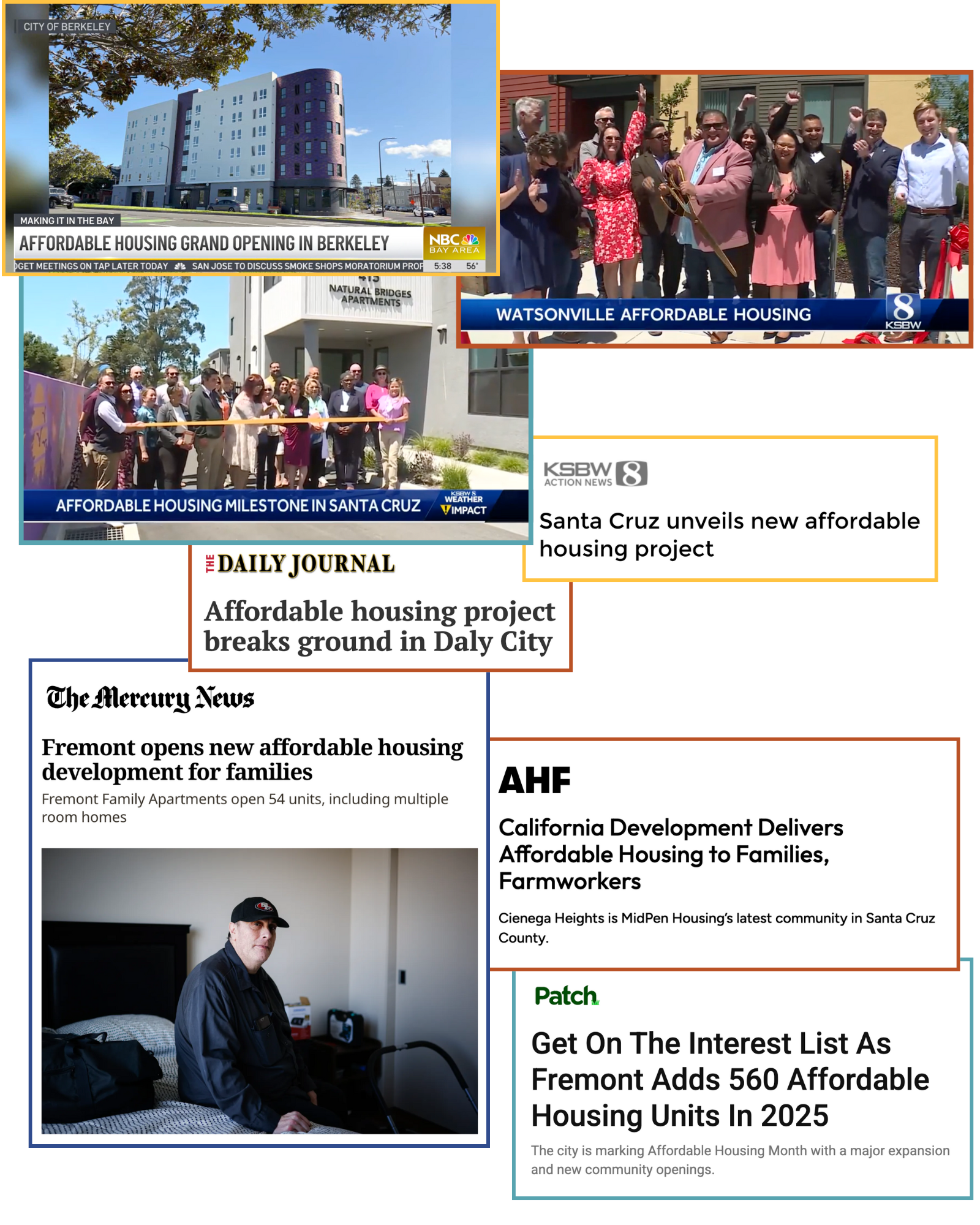 Collage of headlines for Affordable Housing Month