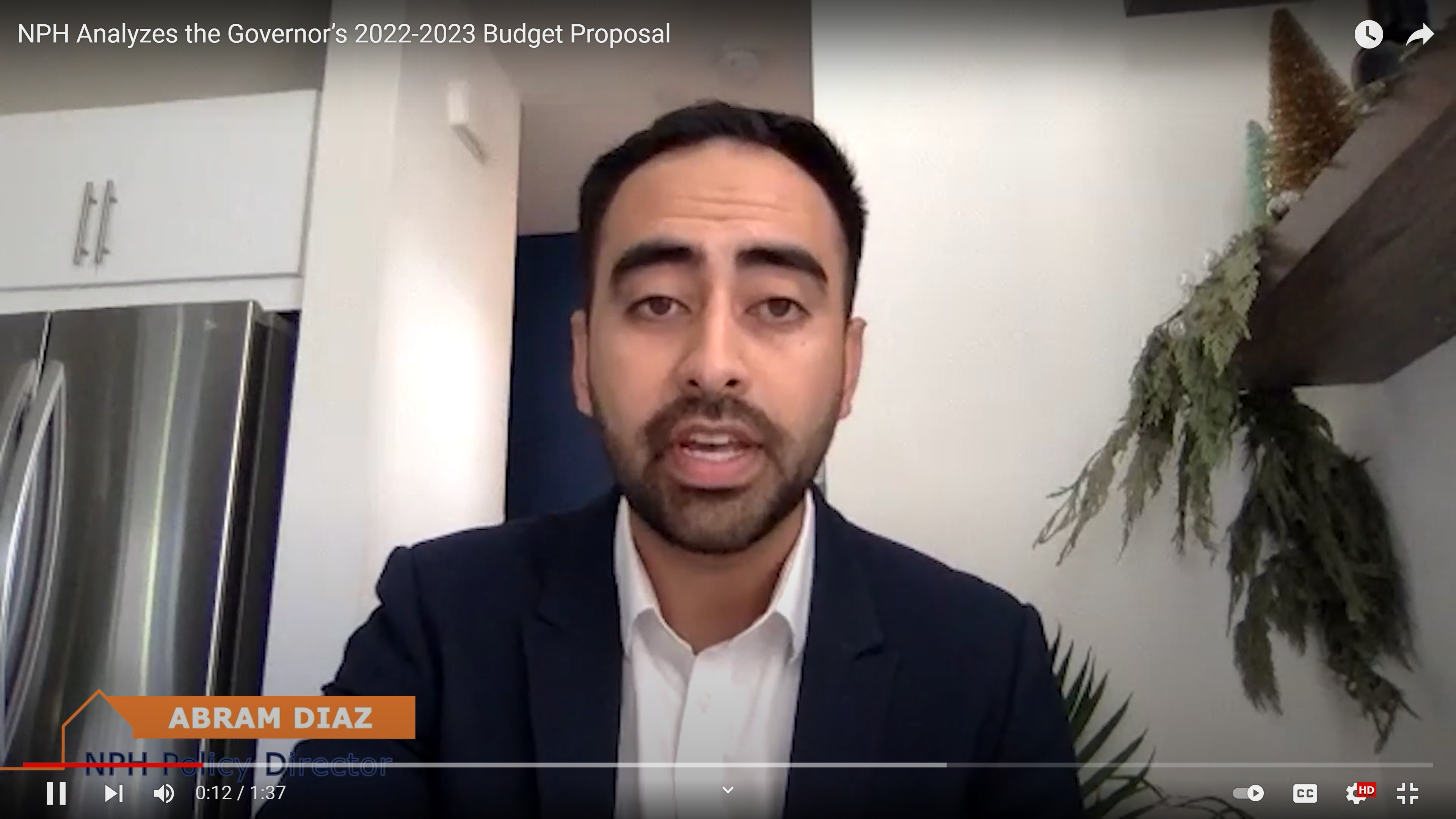 Screenshot of Abram Diaz discussing budget