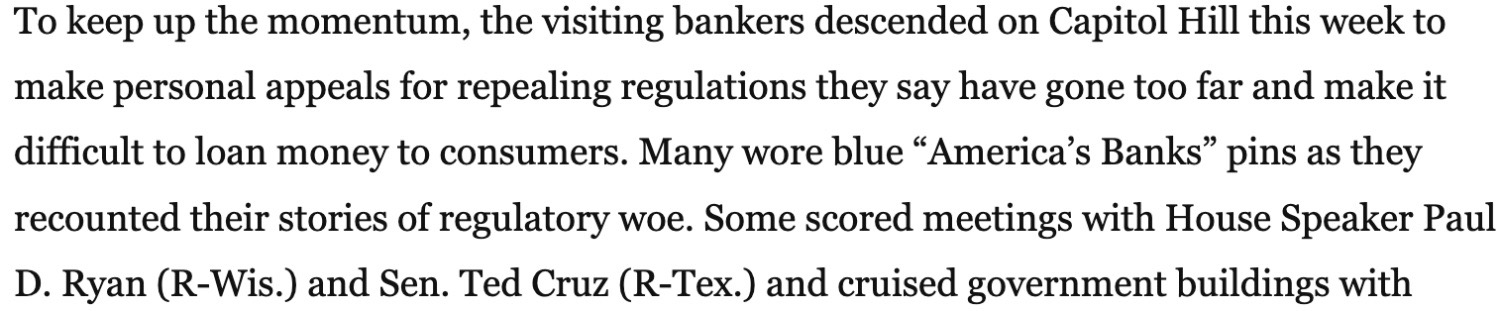 Ted Cruz’s support for banking deregulation