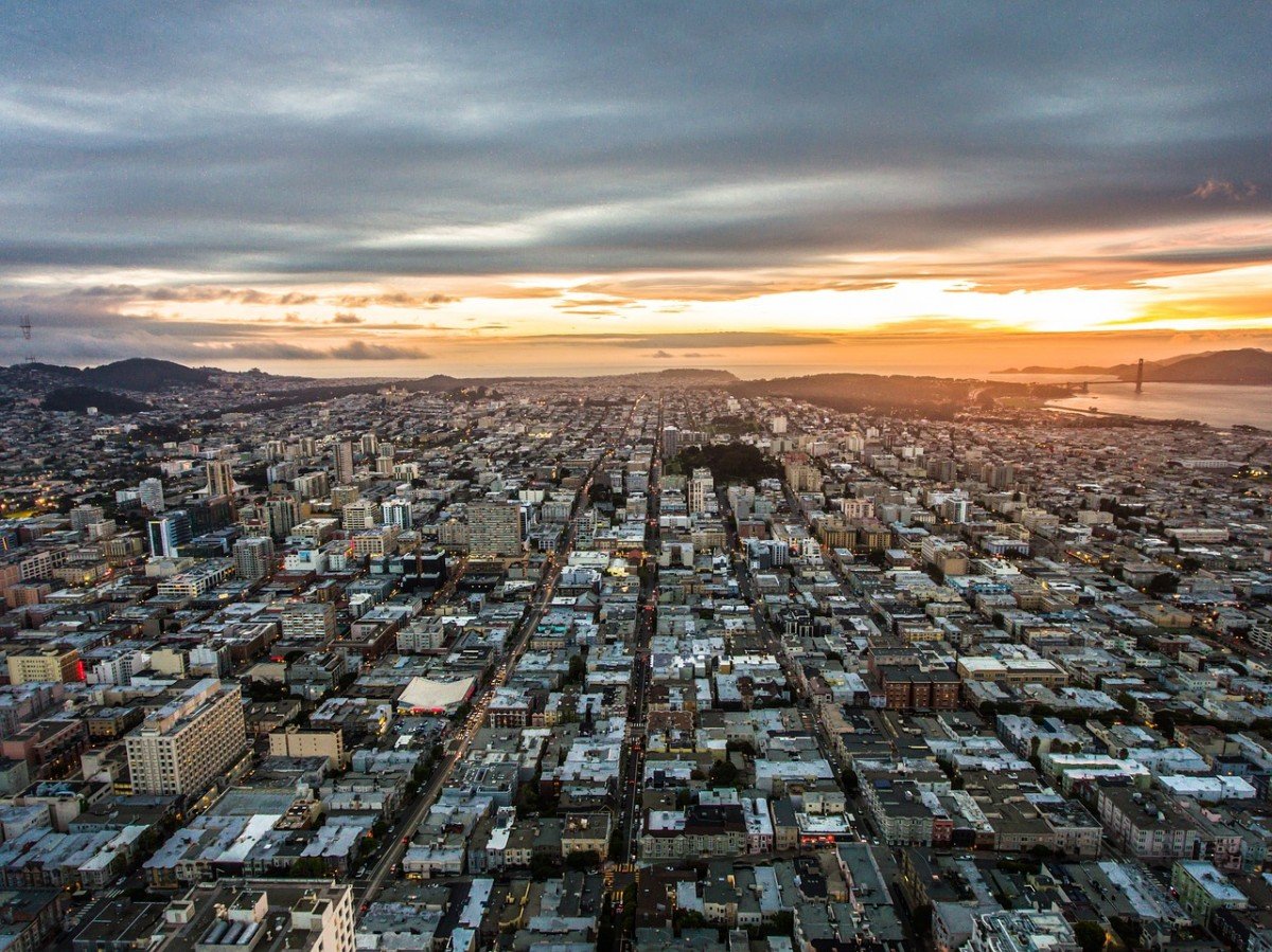 Skyline shot of San Francisco at twilight
