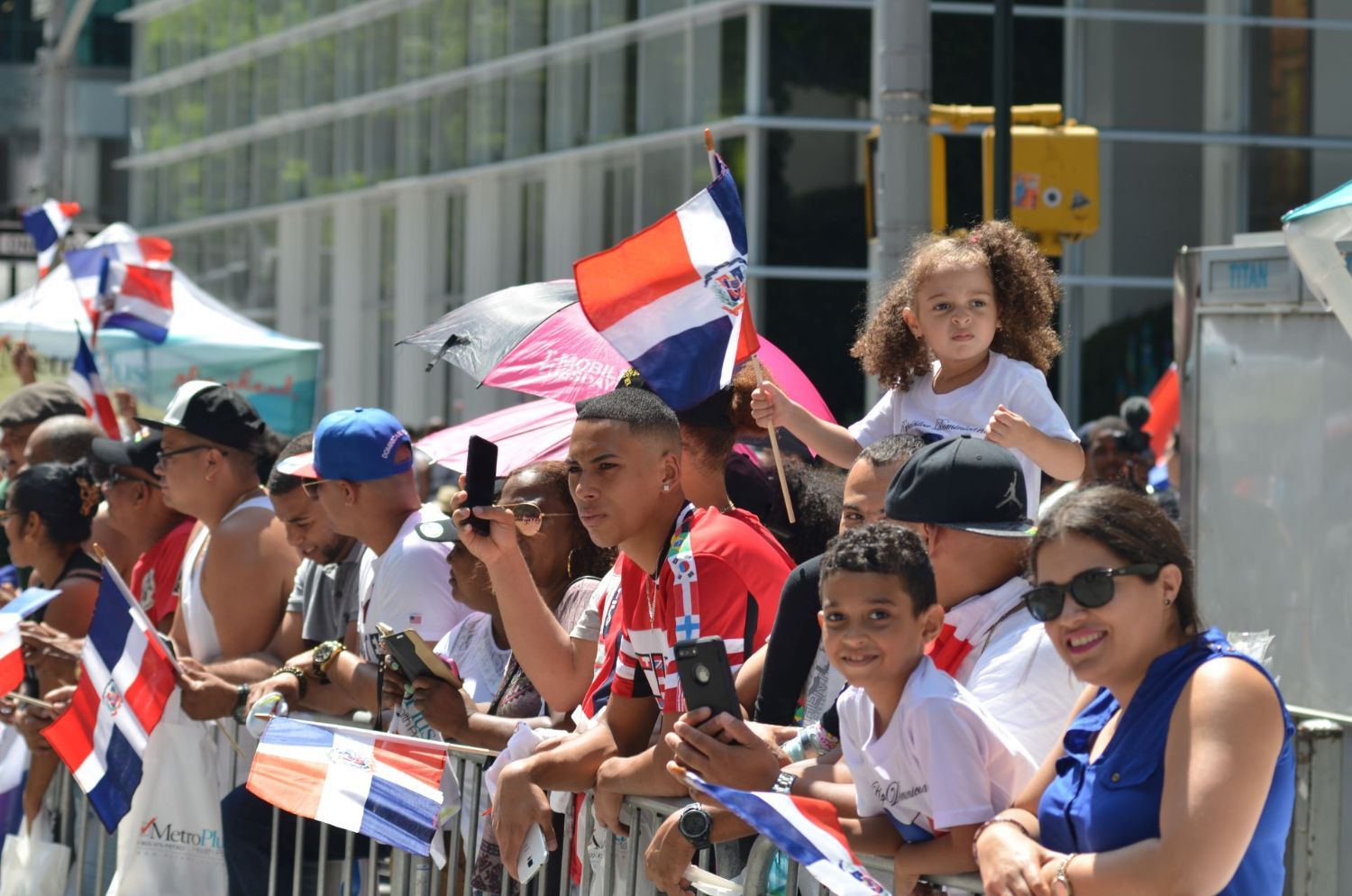 A crowd at a Dominican Day parade in New York City.