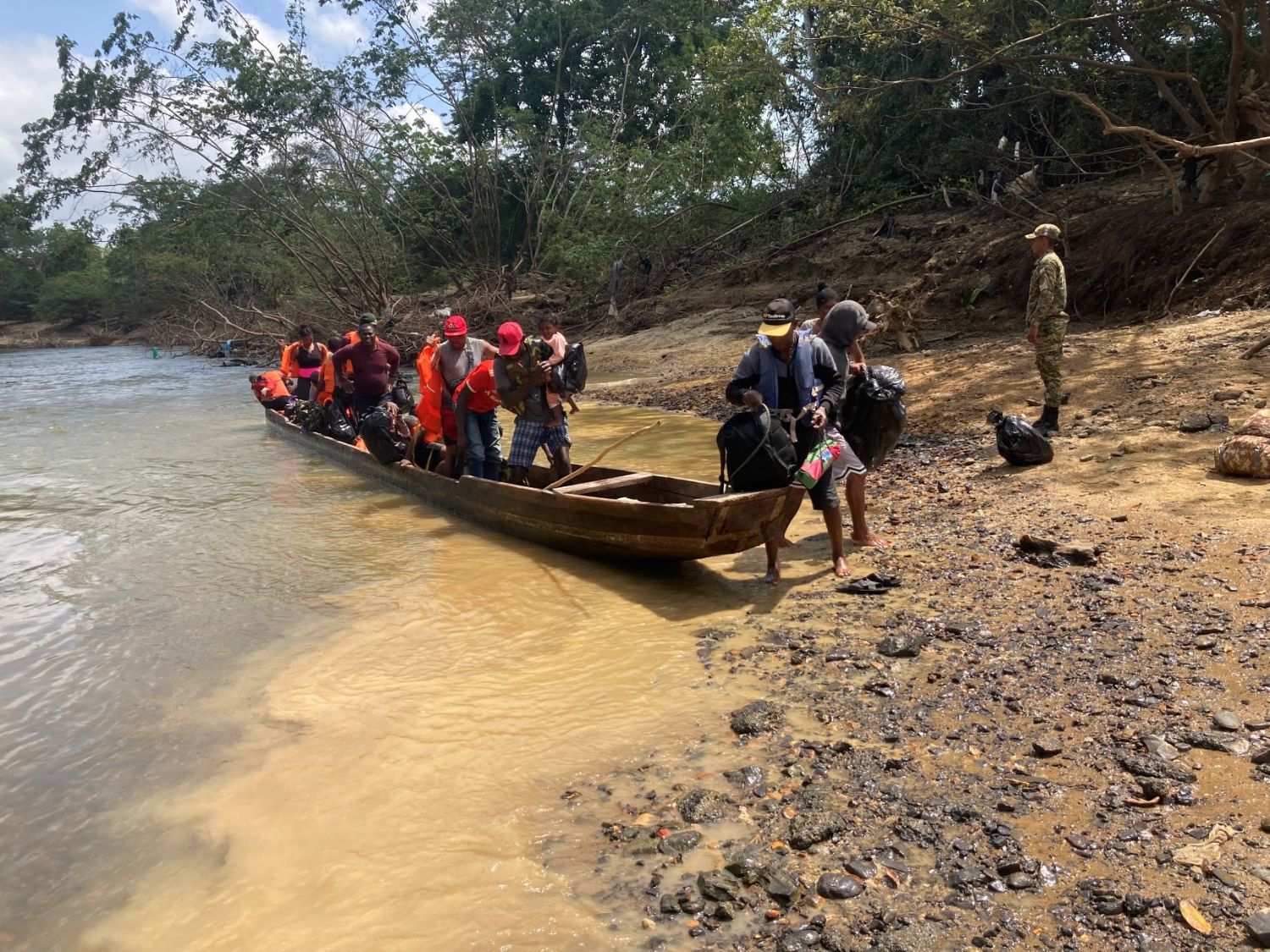 Migrants in the Darien Gap village of Canaan Membrillo, Panama.