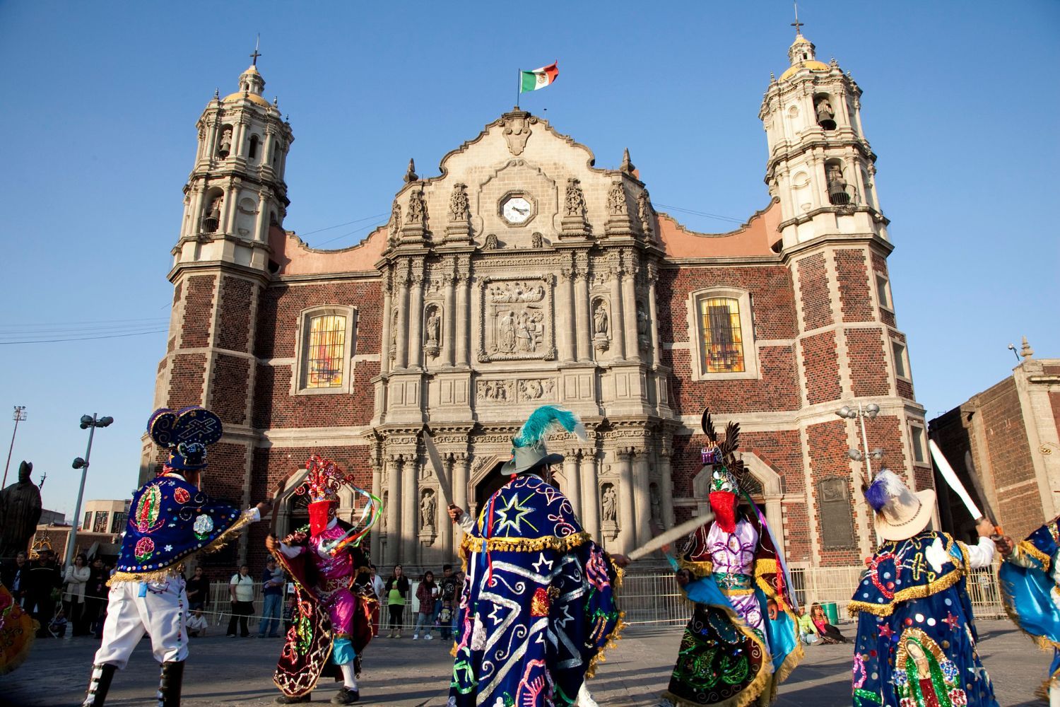 Dancers at the Basilica of Our Lady of Guadalupe in Mexico City.