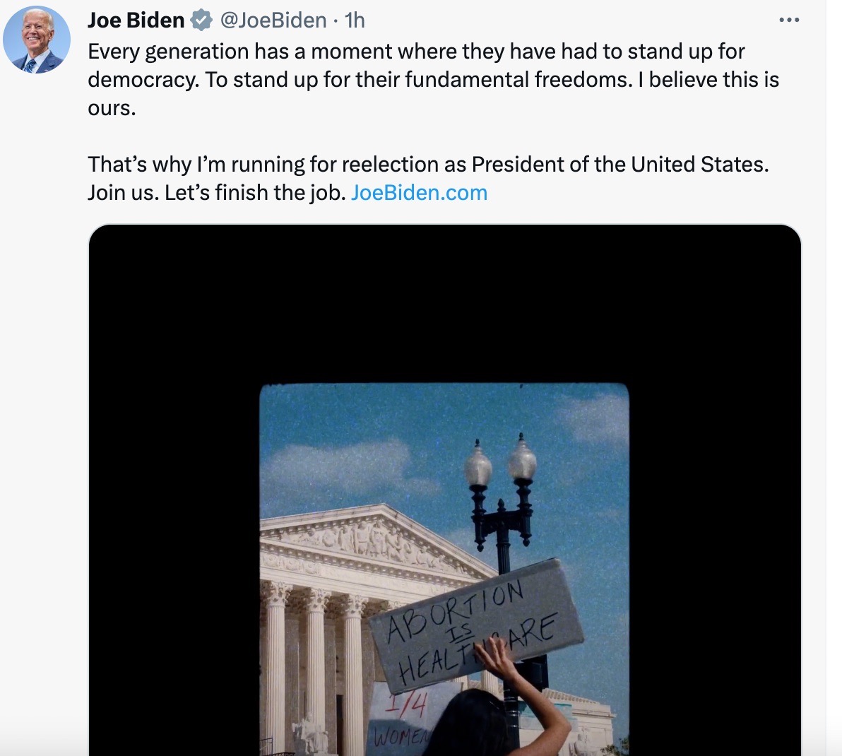 Joe Biden’s 2024 campaign announcement on Twitter
