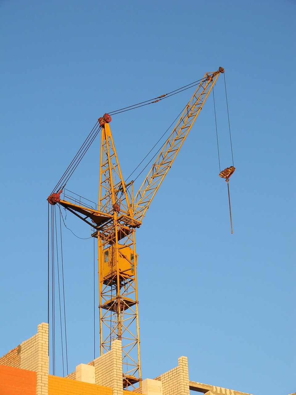Crane with blue sky in the background