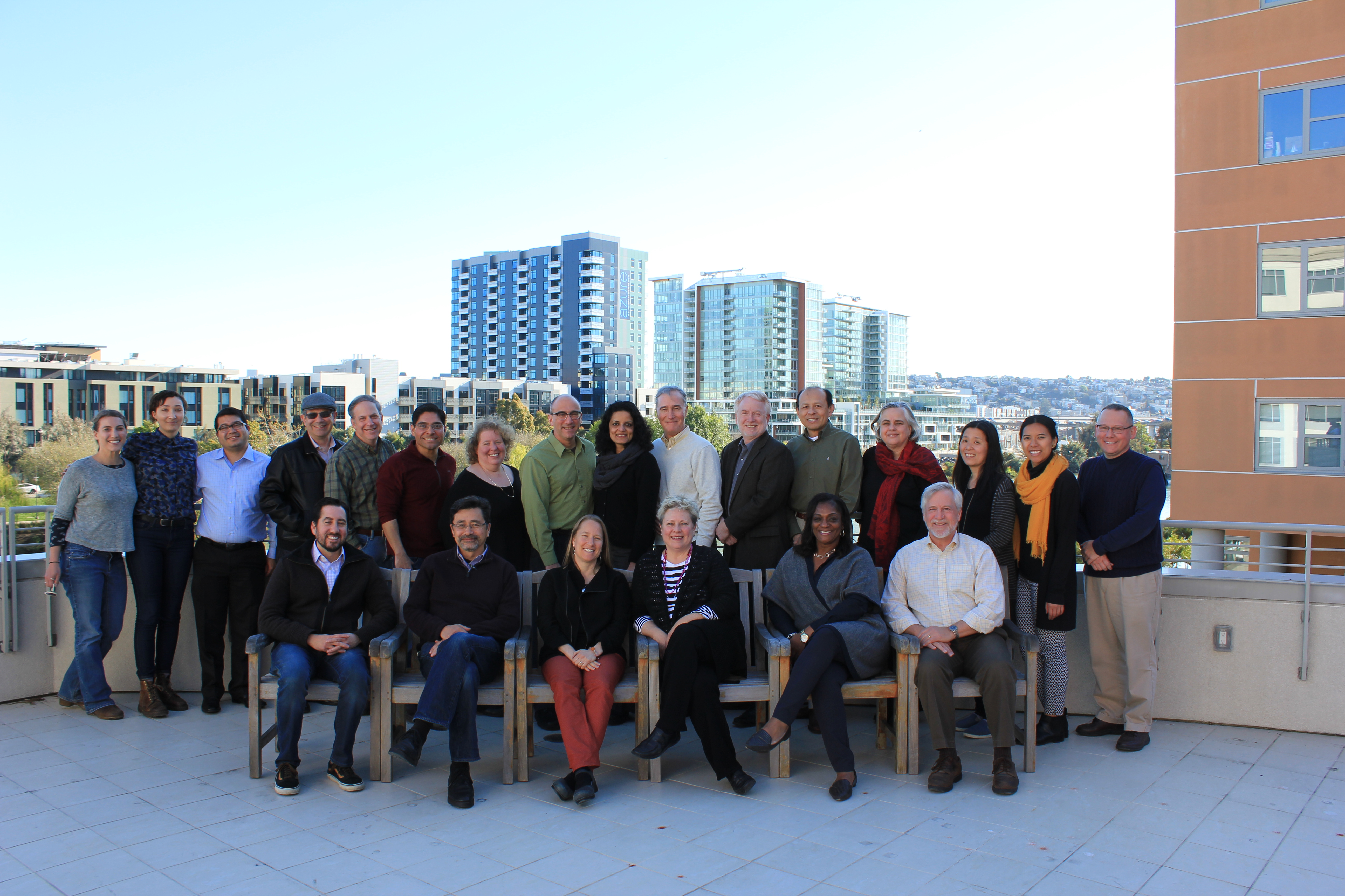 Photo of staff and board