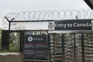 A border checkpoint between Canada and the United States