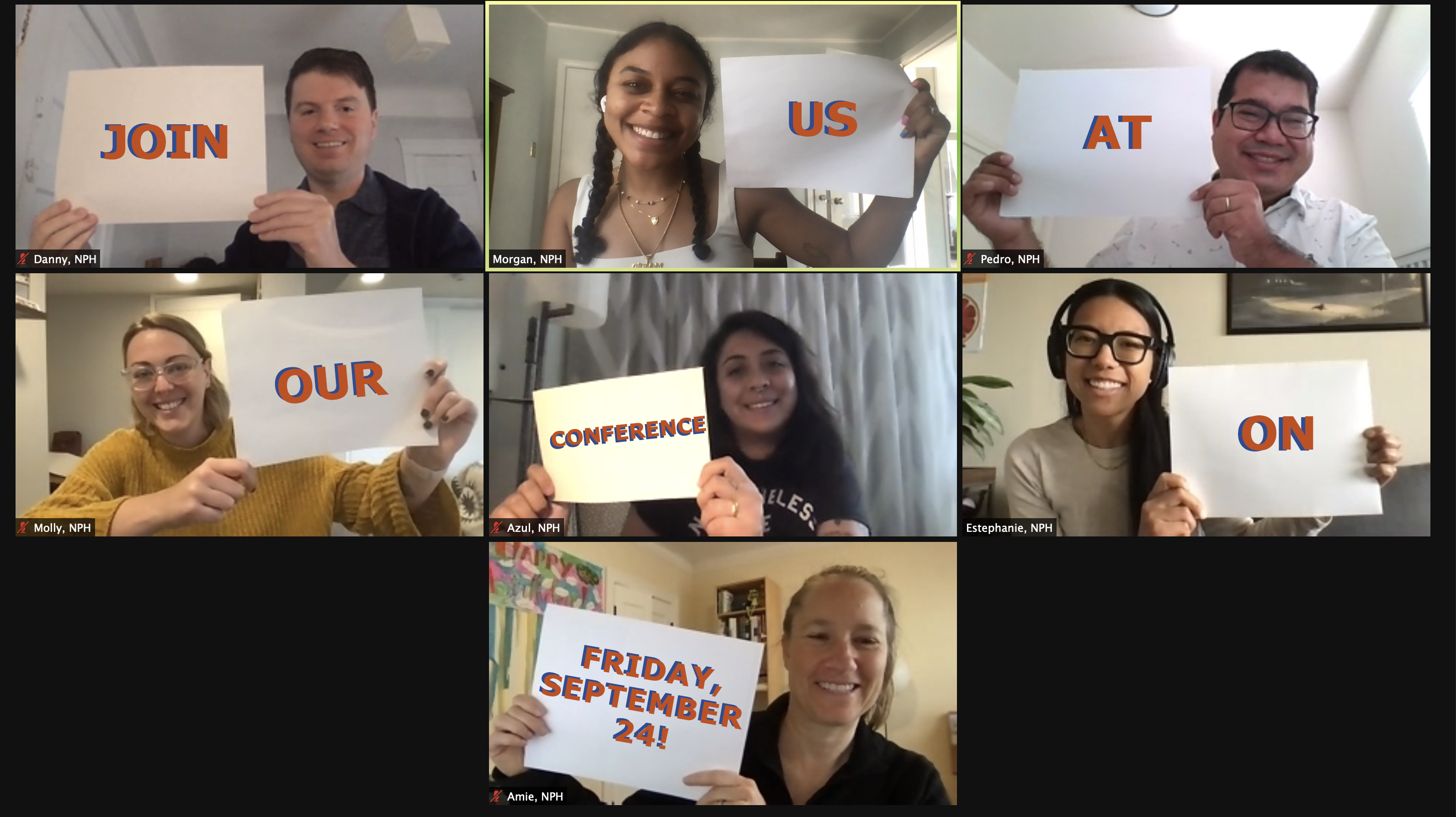 Image of NPH staff in conversation about the upcoming conference