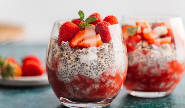 Strawberry chia seed pudding