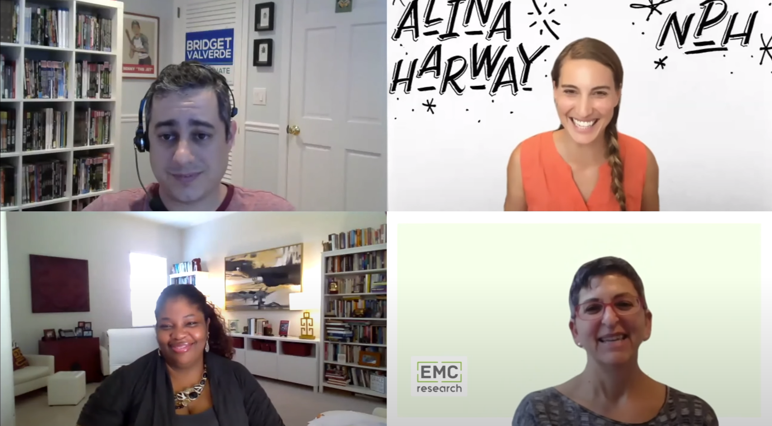 4 presenters in Zoom screen grab