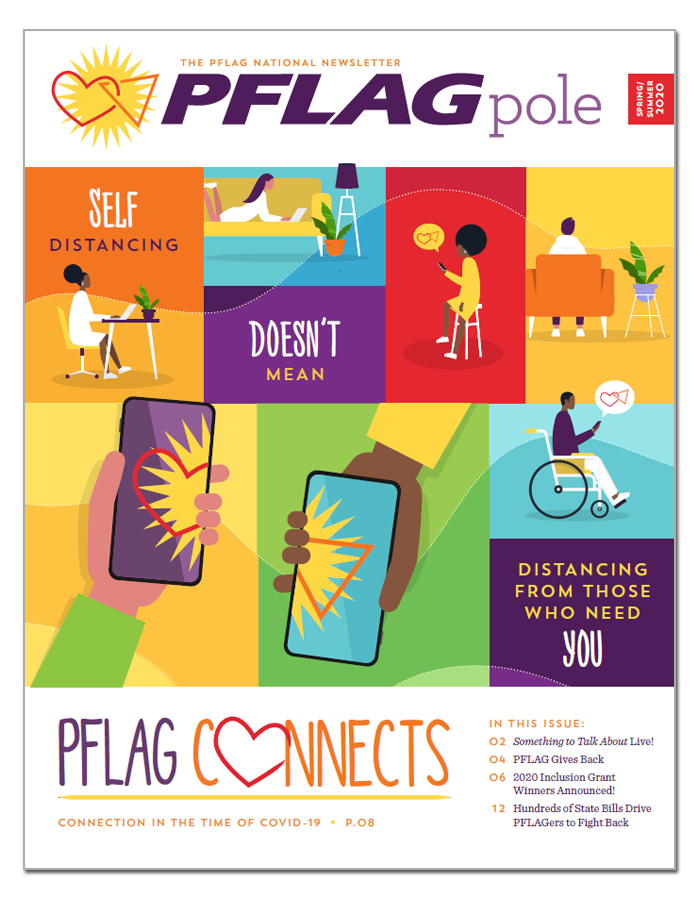 The cover of the Spring/Summer 2020 issue of the PFLAGPole newsletter.
