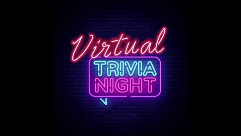 Glowing sign of Virtual Trivia Night