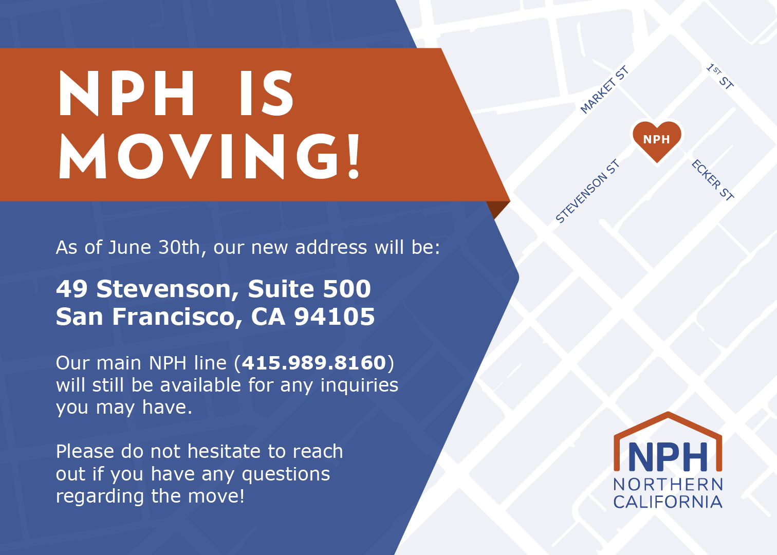 Graphic showing that NPH is moving