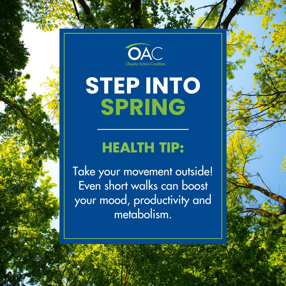 Health Tip: Step Into Spring! Take your movement outside! Even short walks can boost your mood, productivity and metabolism.