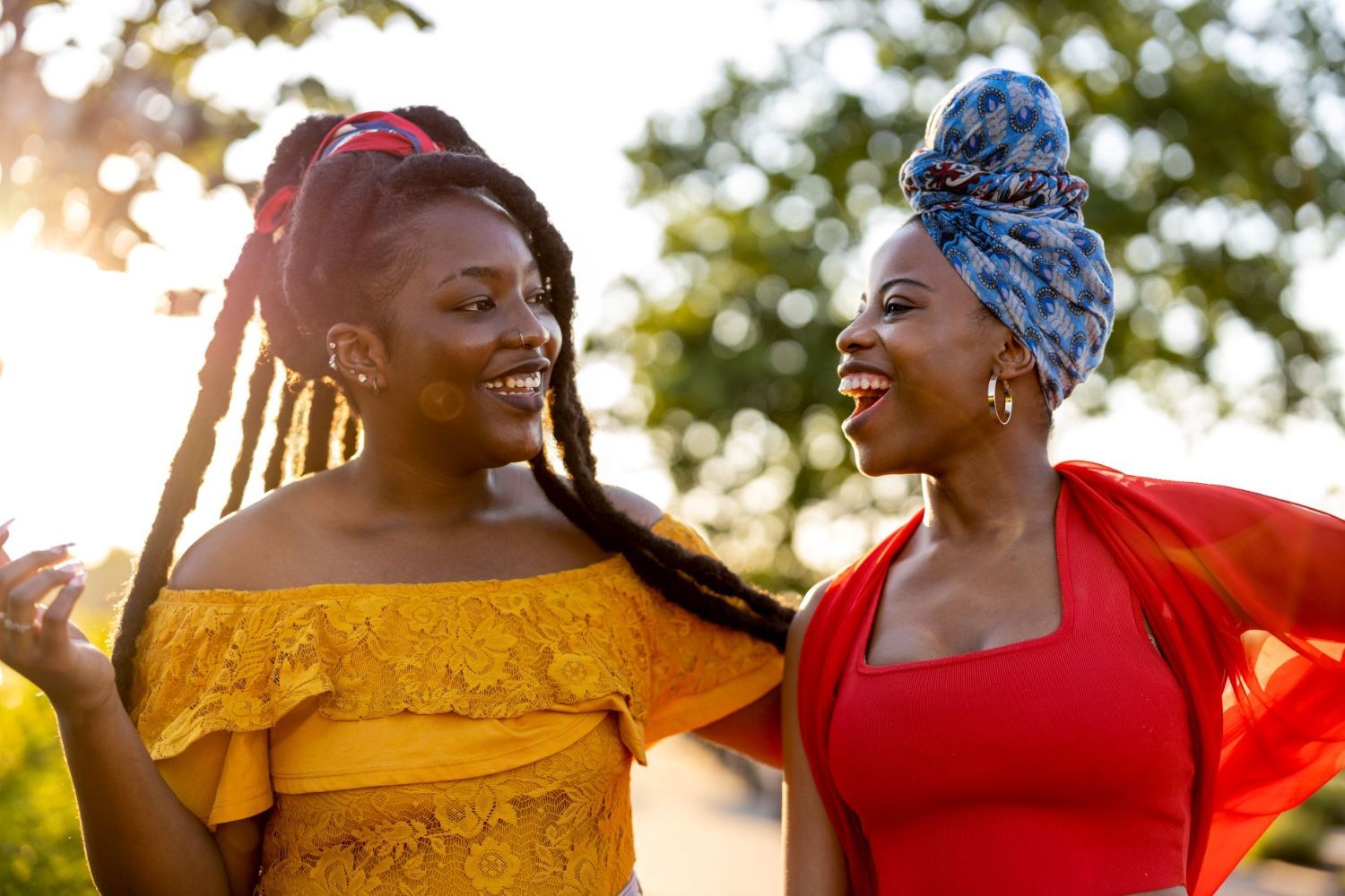 Young women outdoors.