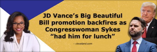 JD Vance's Big Beautiful Bill promotion backfires as Congresswoman Sykes "had him for lunch"