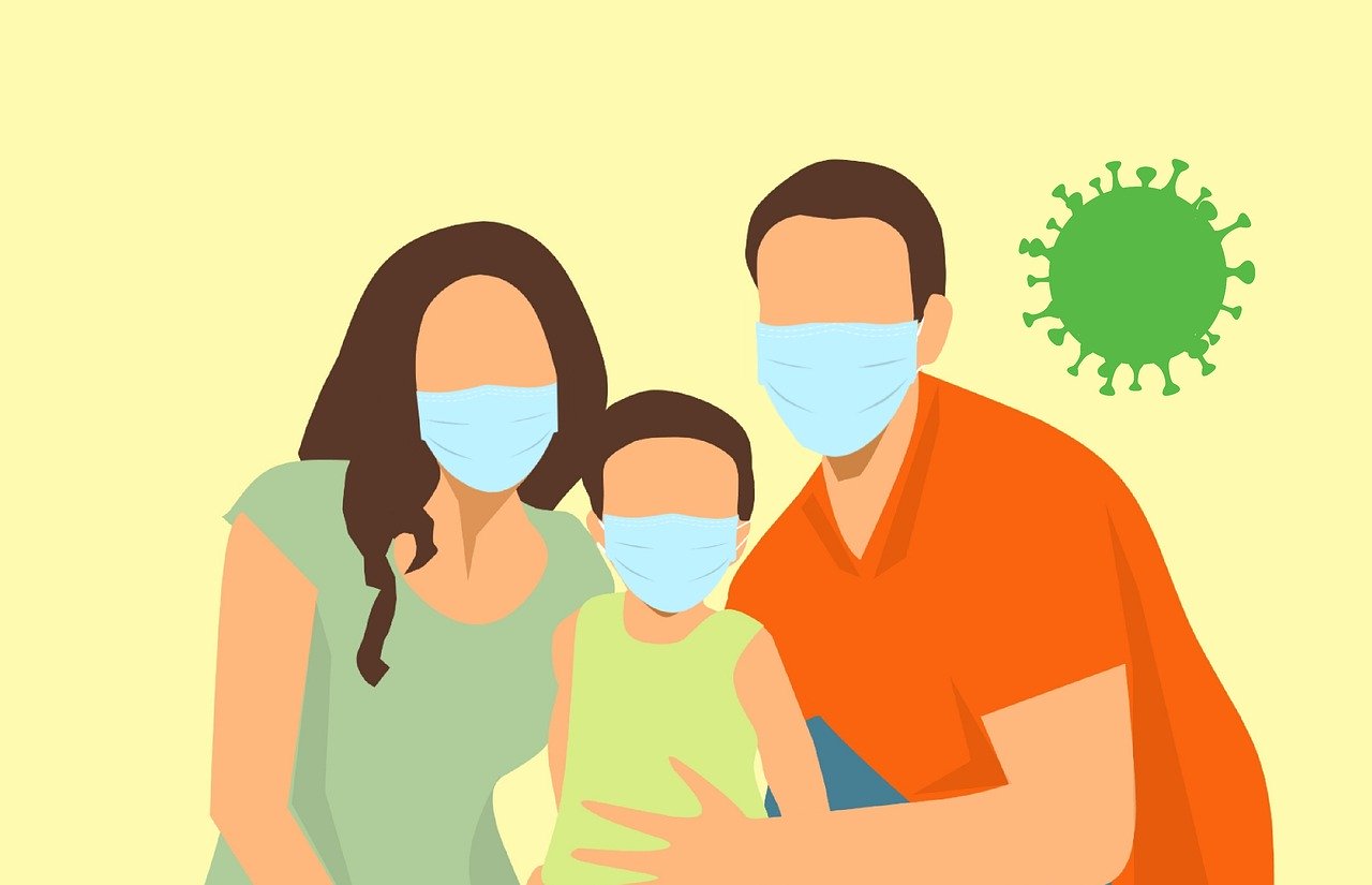 Illustration of family during COVID-19