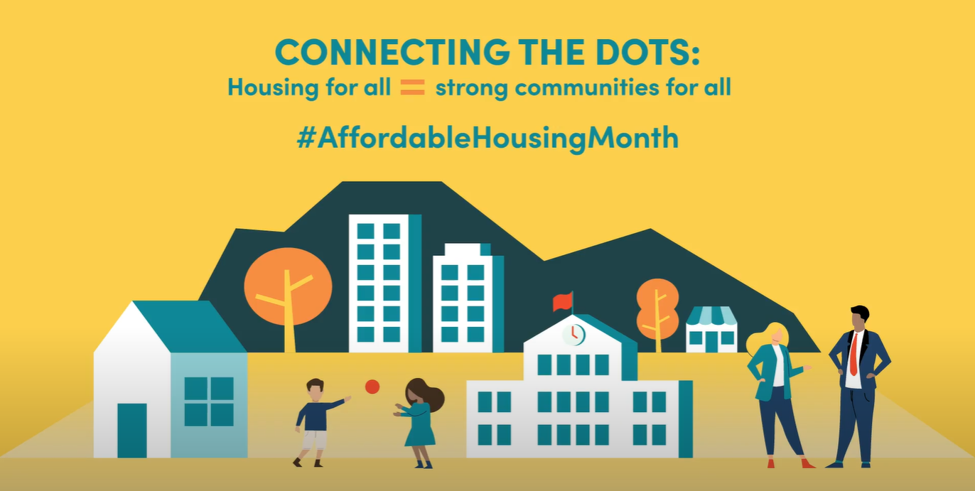 Affordable Housing Month graphic saying 