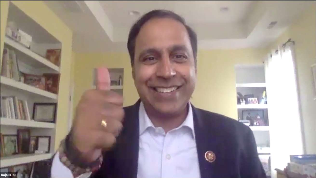Congressman Raja Krishnamoorthi speaks to youth advocates at our 2020 symposium.