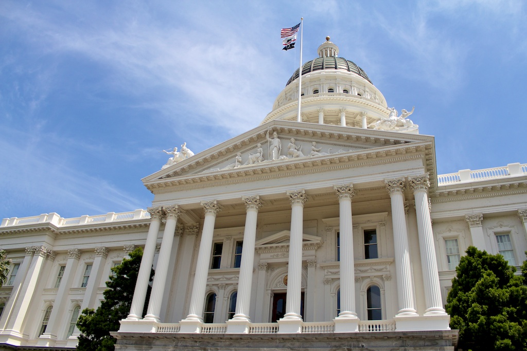 Outside the California state capitol