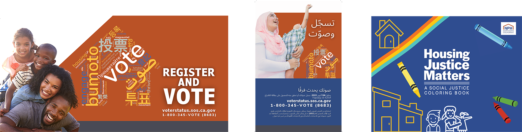 Three pieces of voter engagement materials