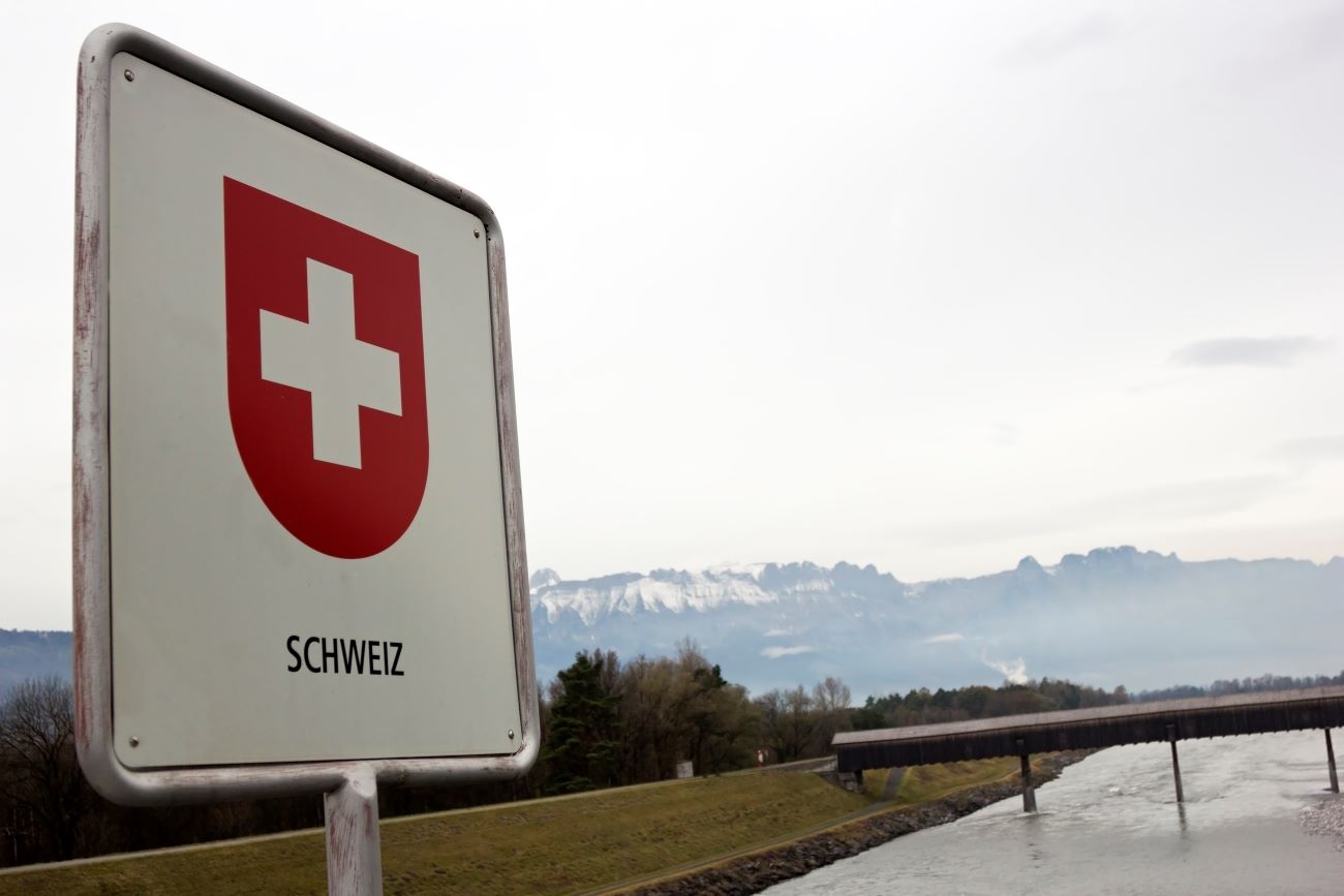 A Swiss border sign.
