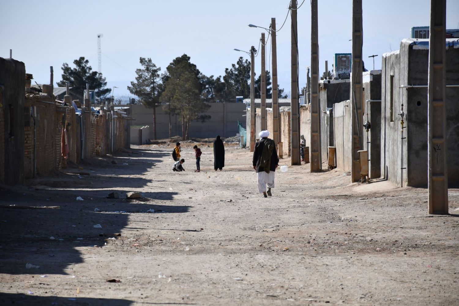 Afghan refugees in Iran's Semnan refugee settlement.