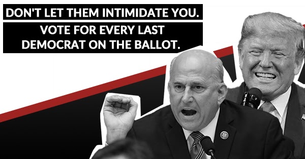 Don't let them intimidate you. Vote for every last Democrat on the ballot