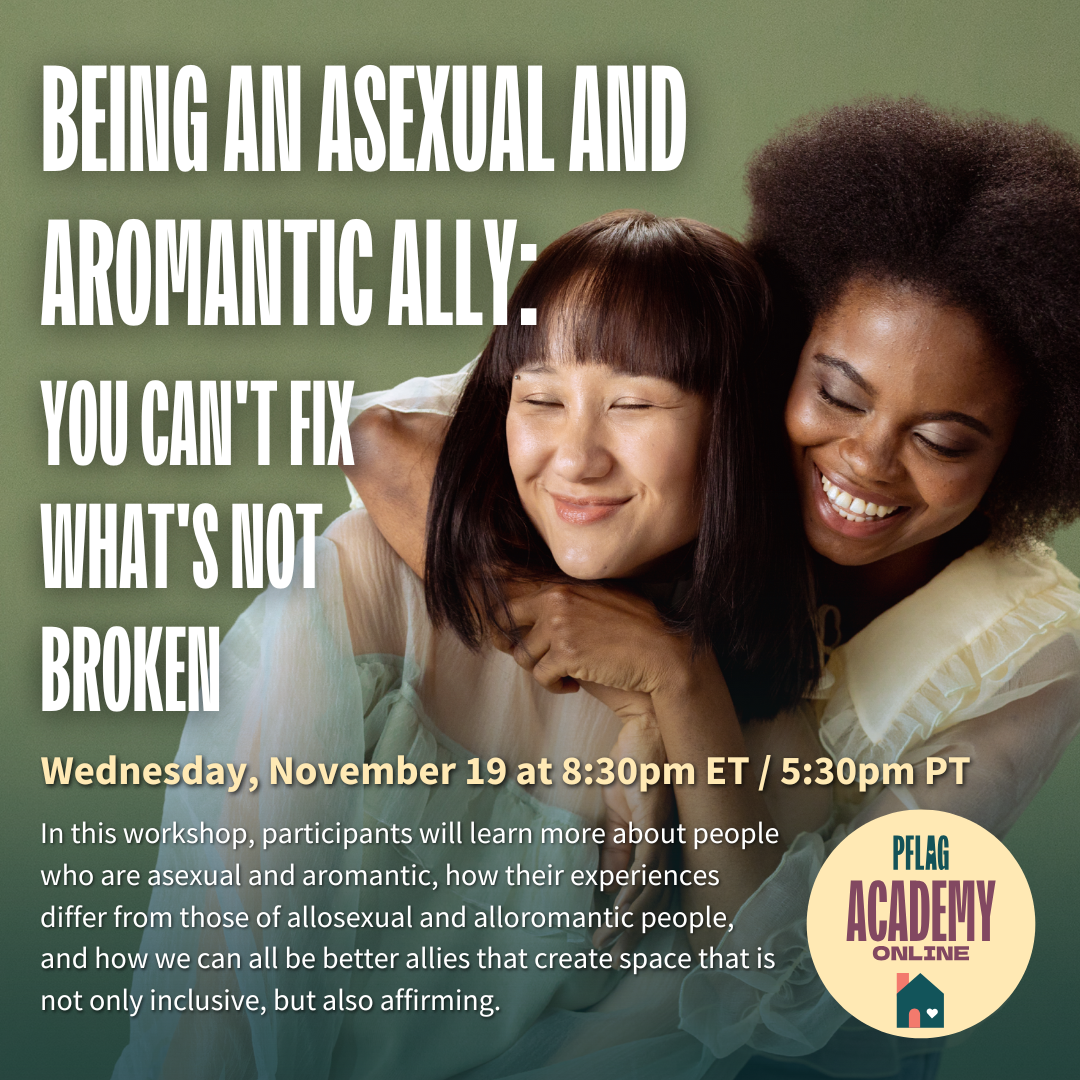 Image promoting November's PFLAG Academy Online session, 