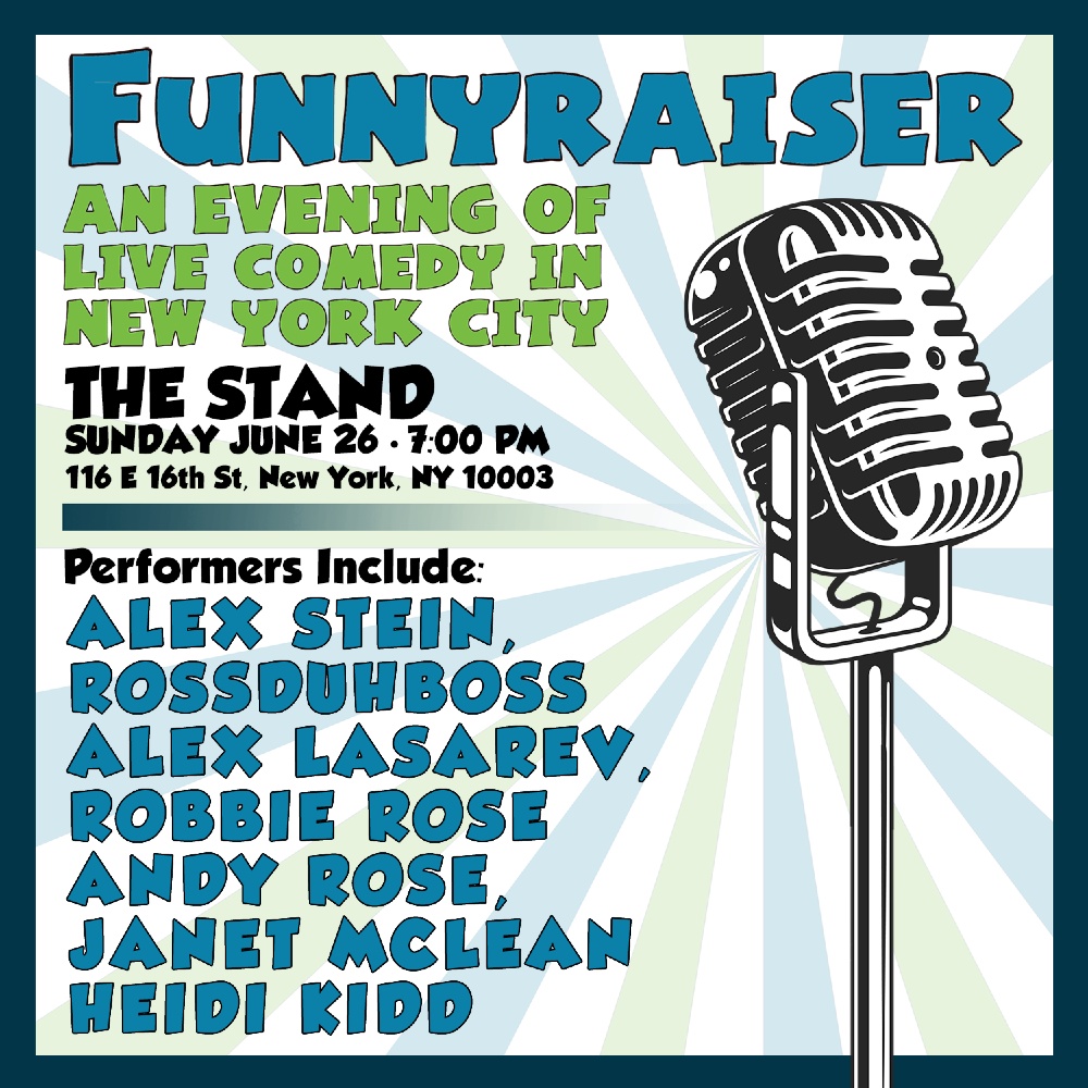 event promo image featuring retro microphone and list of performers