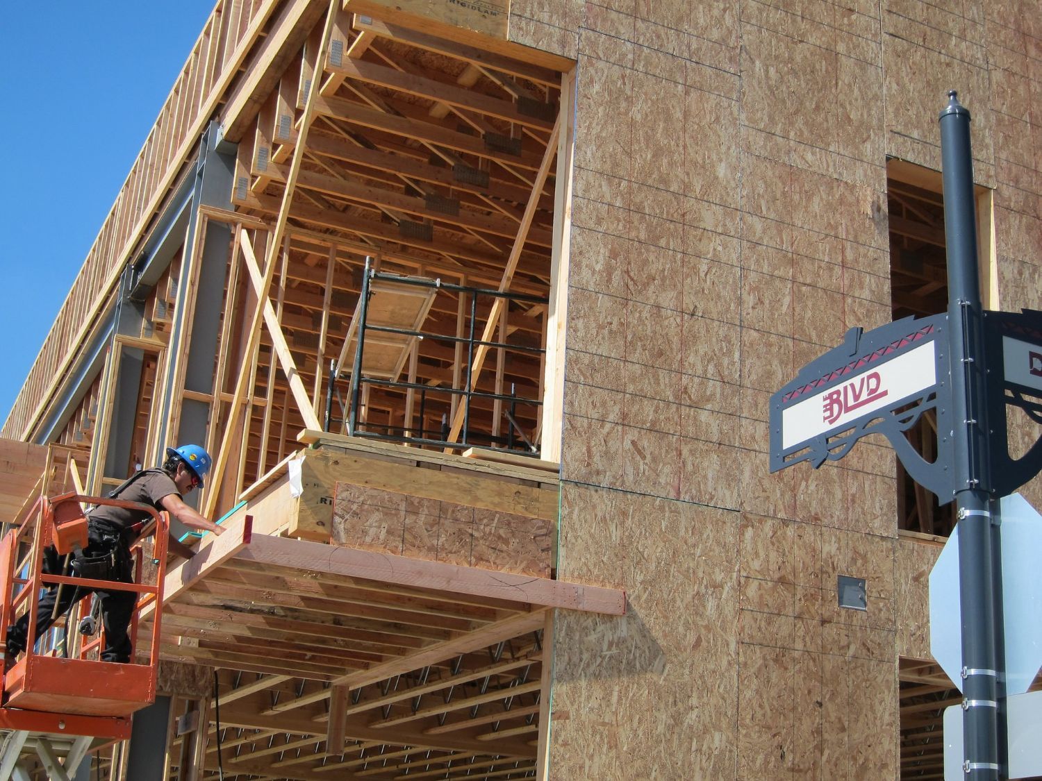 Housing construction site in California.