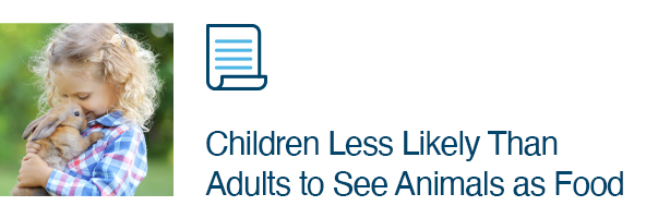 Children Less Likely Than Adults to See Animals as Food