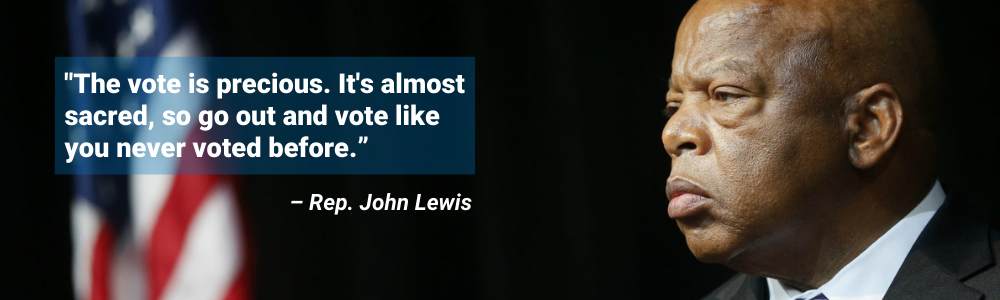 “The vote is precious. It's almost sacred, so go out and vote like you never voted before.” - Rep. John Lewis